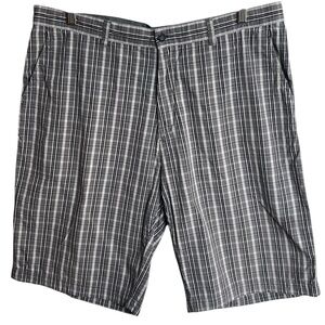 100% Cotton Britches Men’s Grey Plaid Shorts- 38 W